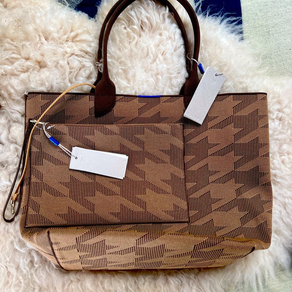 Rothy's Collectors Edition Houndstooth Brown Lightweight Tote and Wristlet NWOT